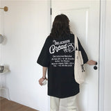 【トップス】シンプルゆったりアルファベットラウンドネック春夏Tシャツ